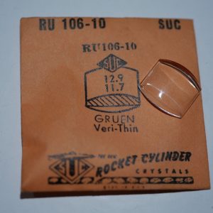 Verre montre SUC RU 106-10 - GRUEN Veri-Thin - 12,9x11,7 [NOS] (Watch crystal)