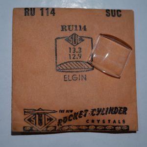 Verre montre SUC RU 114 - ELGIN - 13,3x12,9 [NOS] (Watch crystal)