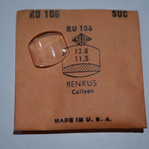 Verre montre SUC RU 106 - BENRUS Colleen - 12,8x11,5 [NOS] (Watch crystal)