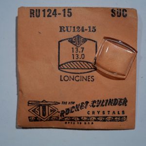 Verre montre SUC RU 124-15 - LONGINES - 13,7x13 [NOS] (Watch crystal)
