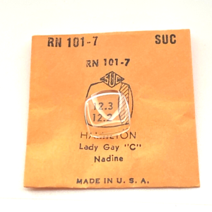 Verre montre SUC RN 101-7- HAMILTON Lady Gay - 12,3x12,2 [NOS] (Watch crystal)