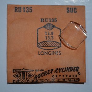 Verre montre SUC RU 135 - LONGINES - 13,8x13,3 [NOS] (Watch crystal)