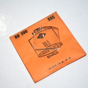 Verre montre SUC RU 390 - BENRUS - 20,3x20,3 [NOS] (Watch crystal)