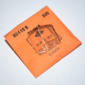 Verre montre SUC RU 419B - GRUEN - 21x20,3 [NOS] (Watch crystal)