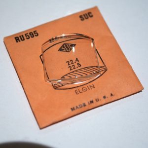 Verre montre SUC RU 595 - ELGIN - 22,4x22,5 [NOS] (Watch crystal)