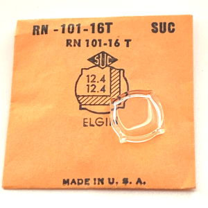Verre montre SUC RN 101-16T - Compatible ELGIN - 12,4x12,4 [NOS] (Watch crystal)