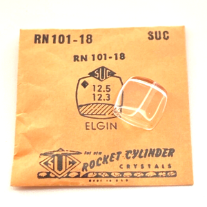 Verre montre SUC RN 101-18 - Compatible ELGIN - 12,5x12,3 [NOS] (Watch crystal)