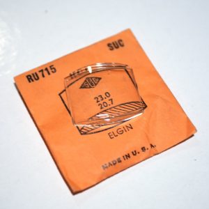 Verre montre SUC RU 715 - ELGIN - 23x20,7 [NOS] (Watch crystal)