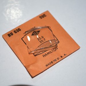Verre montre SUC RU 636 - HAMILTON - 22,6x20,7 [NOS] (Watch crystal)
