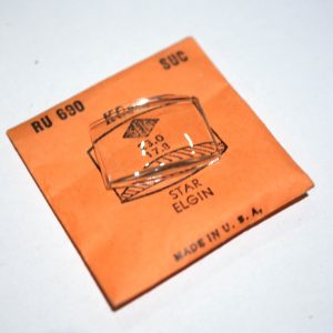 Verre montre SUC RU 690 - STAR ELGIN - 23x17,8 [NOS] (Watch crystal)
