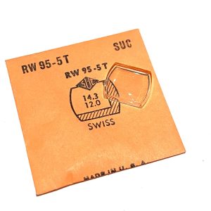 Verre montre SUC RW 95-5T - SWISS - 14,3x12 [NOS] (Watch crystal)