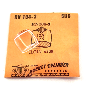 Verre montre SUC RN 104-3 - ELGIN 6308 - 12,9x12,9 [NOS] (Watch crystal)