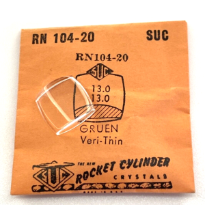 Verre montre SUC RN 104-20 - GRUEN Veri-Thin - 13x13 [NOS] (Watch crystal)