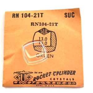 Verre montre SUC RN 104-21T - GRUEN 13x13 [NOS] (Watch crystal)