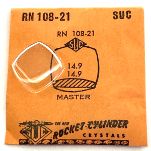 Verre montre SUC RN 108-21 - MASTER 14,9x14,9 [NOS] (Watch crystal)