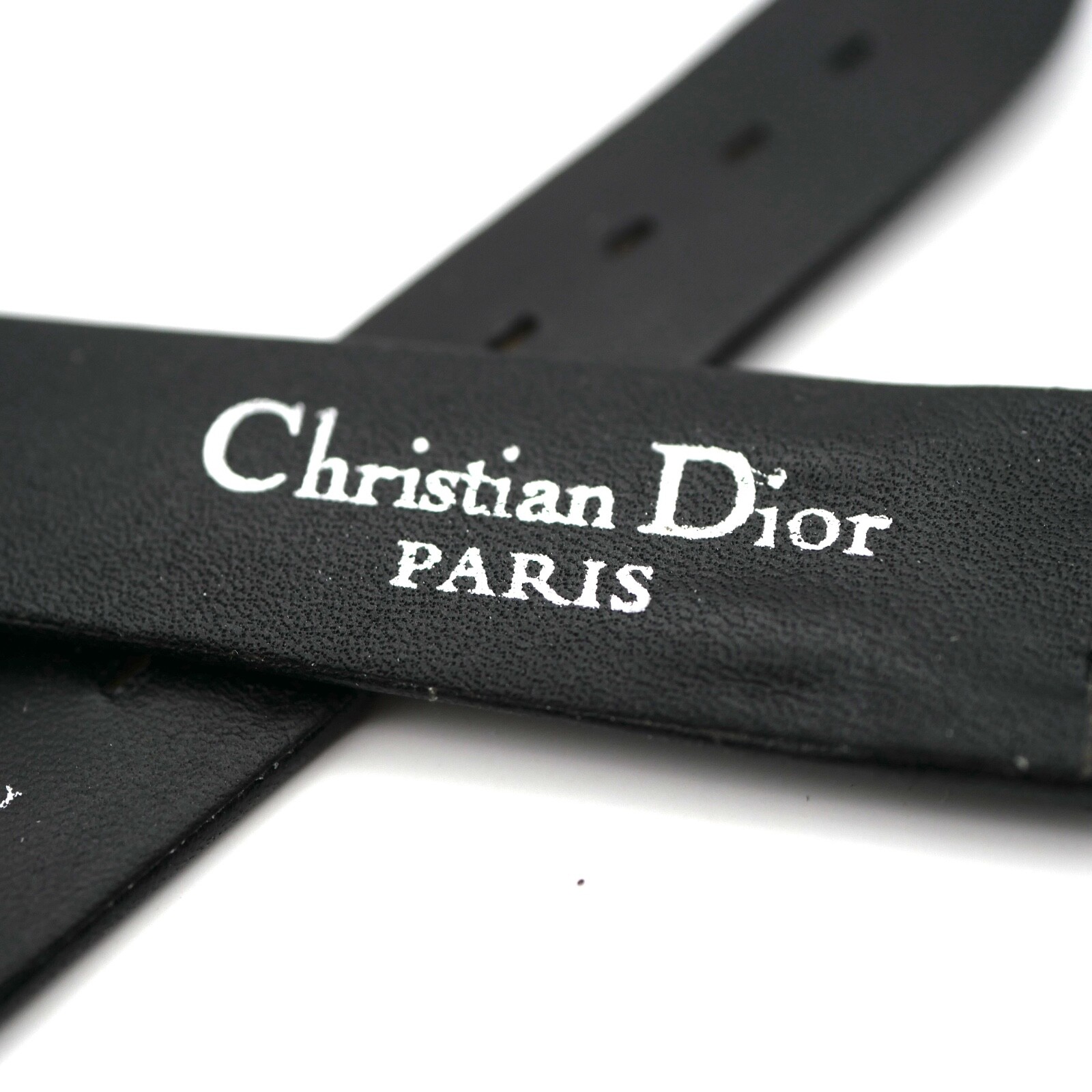 Bracelet Cuir Véritable 17 mm Noir - Christian DIOR 🇫🇷 (Ref 2523) – Image 4