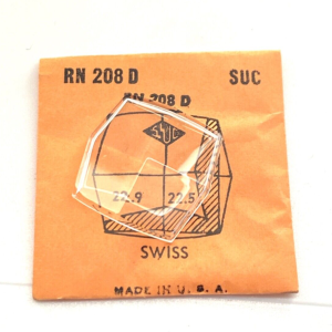 Verre montre SUC RN 208D - SWISS 22,9x22,5 [NOS] (Watch crystal)
