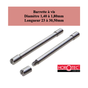 Barrette à vis (Screw-on bars) - Ø1 à 1,5mm - Longueur 10 à 32mm - Acier inox