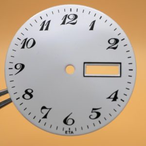 Cadran de montre ETA 2789 - Ø30,80mm Jour+date Index peints [NOS] Watch dial