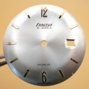 Cadran de montre ETA 2452 - EXACTU Ø32mm Date Index rosés [NOS] Watch dial