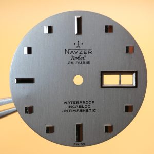 Cadran de montre ETA 2476 - NAVZER Ø28,50mm Index argenté [NOS] Watch dial