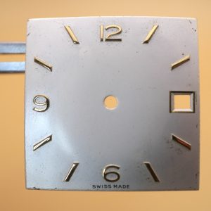 Cadran de montre Carré ETA 1093 - 25,50x25,50mm Index dorés [NOS] Watch dial