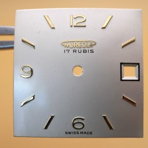 Cadran de montre Carré ETA 1093 - AUREOLE 25,50x25,50mm [NOS] Watch dial