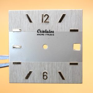 Cadran de montre carré JEJ 26D - CRISTALOR 26x26mm Date [NOS] Watch dial