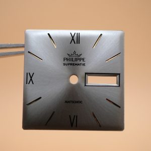 Cadran de montre carré TE 3612 - PHILIPPE Suprematie Ø26,5x26,5mm Date 3H [NOS]