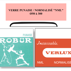Verre de montre Acrylique Normalisé/Punaise  "NML" Ø50 à 300 [NOS]