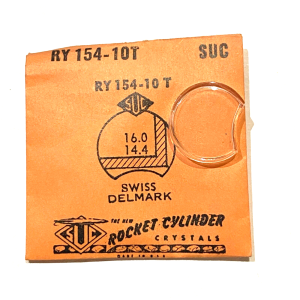 Verre montre SUC RY 154-10T - SWISS DELMARK - 16x14,4 [NOS] (Watch crystal)