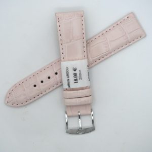 Bracelet de montre en cuir véritable grain croco - 20 mm Rose - Rochet