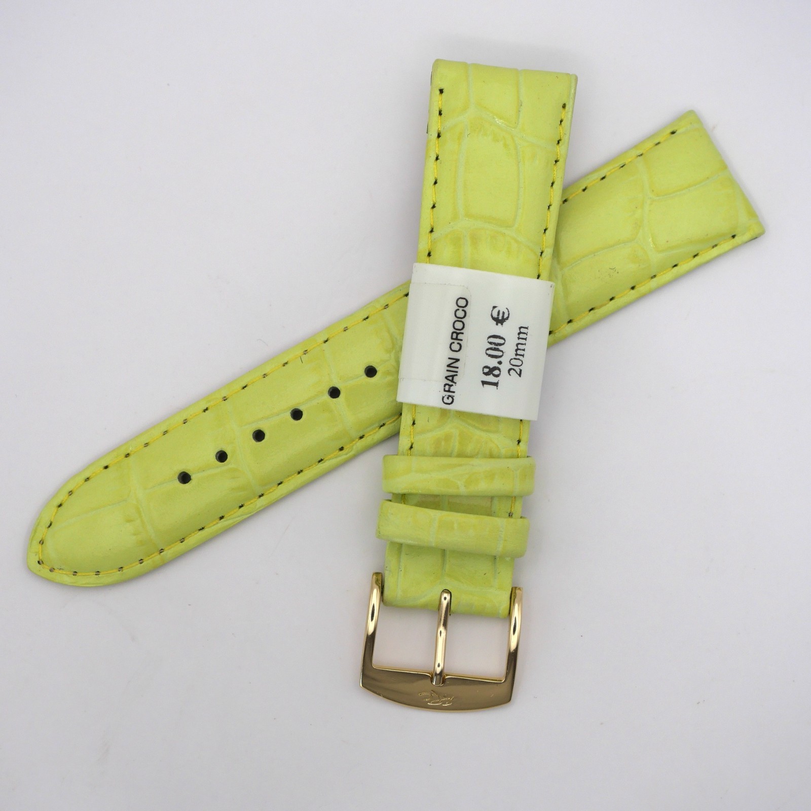Bracelet de montre en cuir véritable grain croco - 20 mm Pomme - Rochet