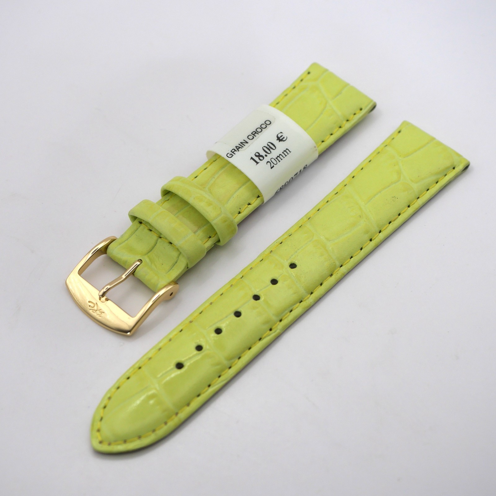 Bracelet de montre en cuir véritable grain croco - 20 mm Pomme - Rochet – Image 2