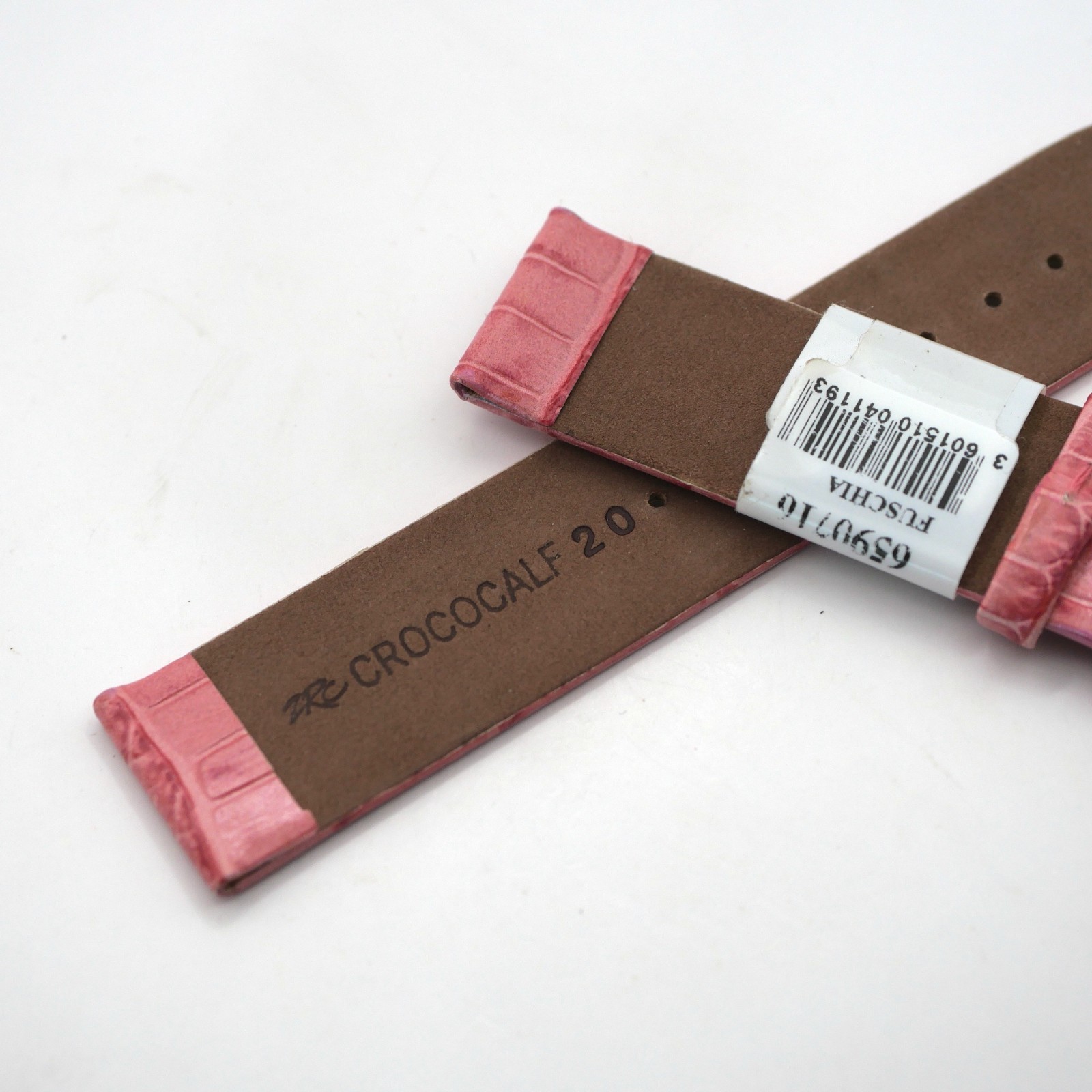 Bracelet de montre en cuir véritable - 20 mm Fuschia - Rochet – Image 3