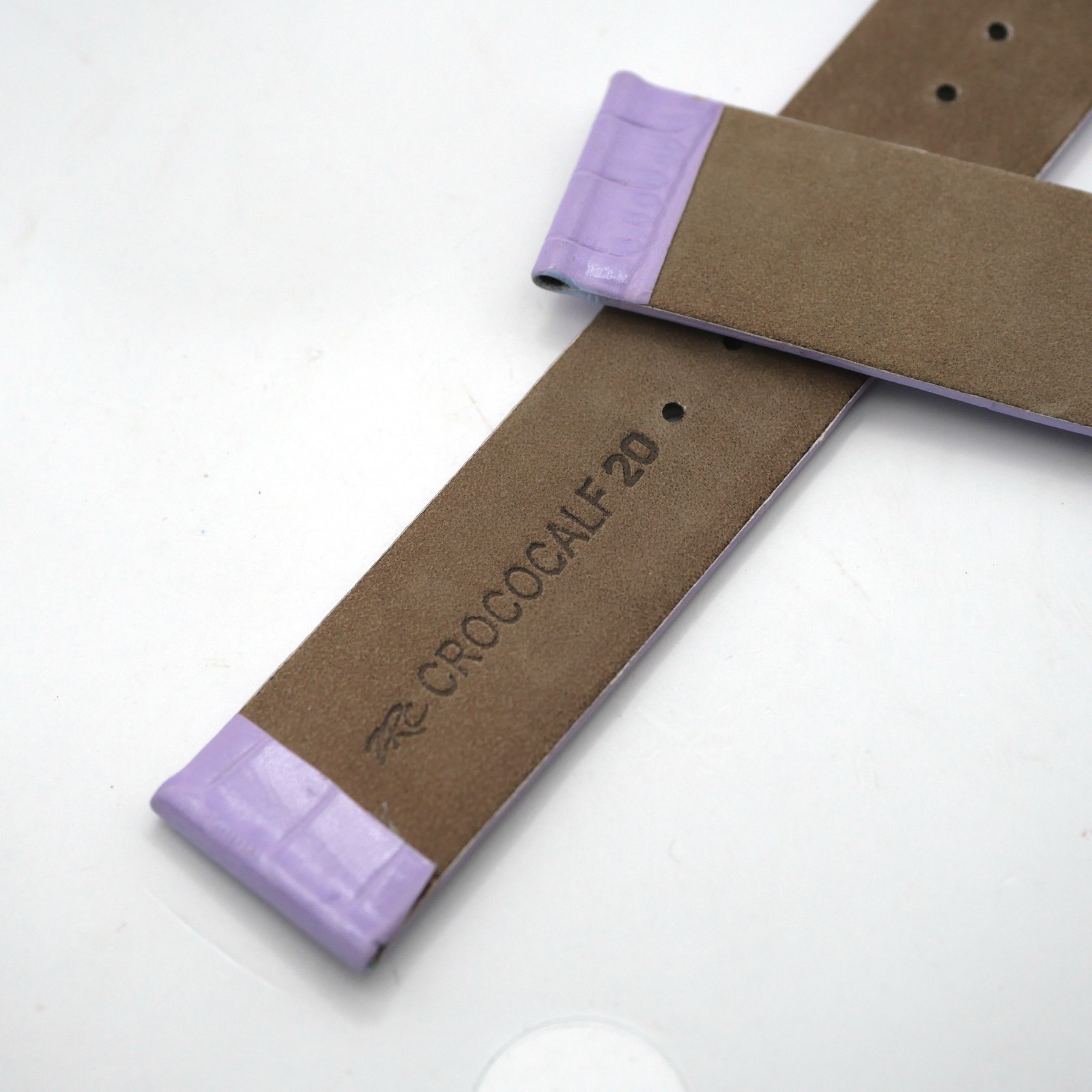 Bracelet de montre en cuir véritable - 20 mm Violet - Rochet – Image 3