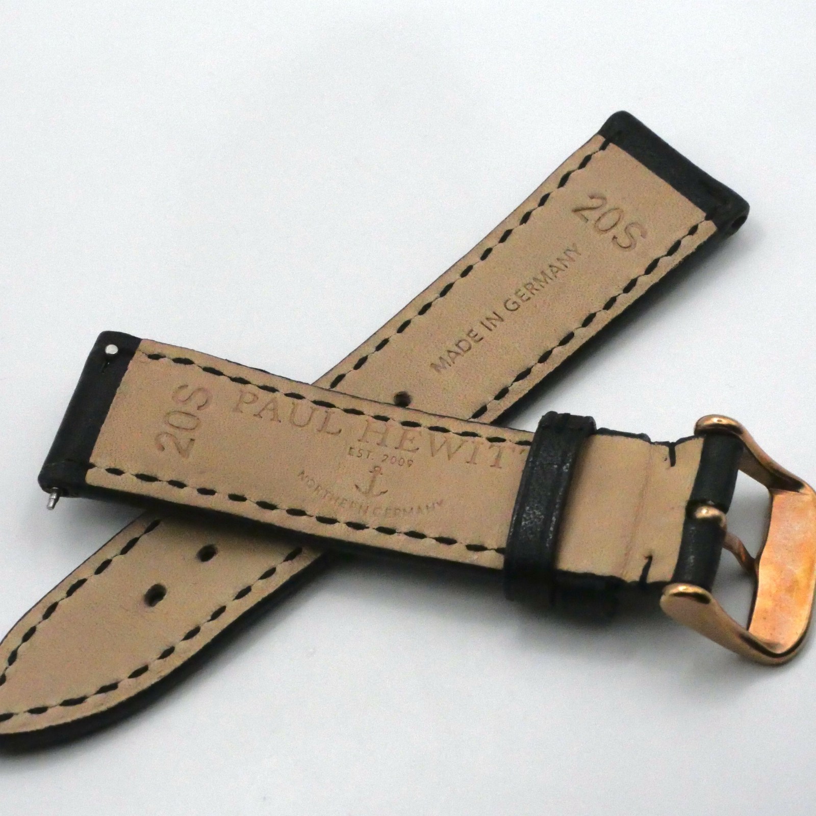 Bracelet de montre en cuir Véritable - 20 mm Noir - Paul Hewitt – Image 4