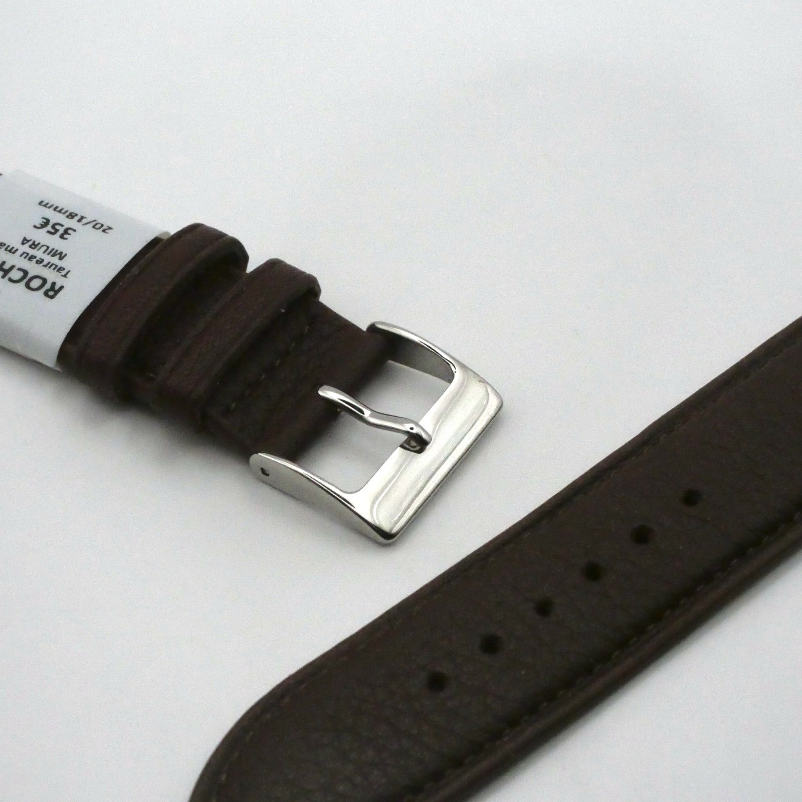 Bracelet de montre en cuir Véritable taureau - 20 mm Marron - Rochet – Image 3