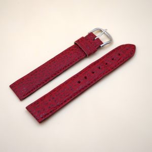 Bracelet en Requin Véritable 20 mm Rouge - Fabriqué en France - Taille XL