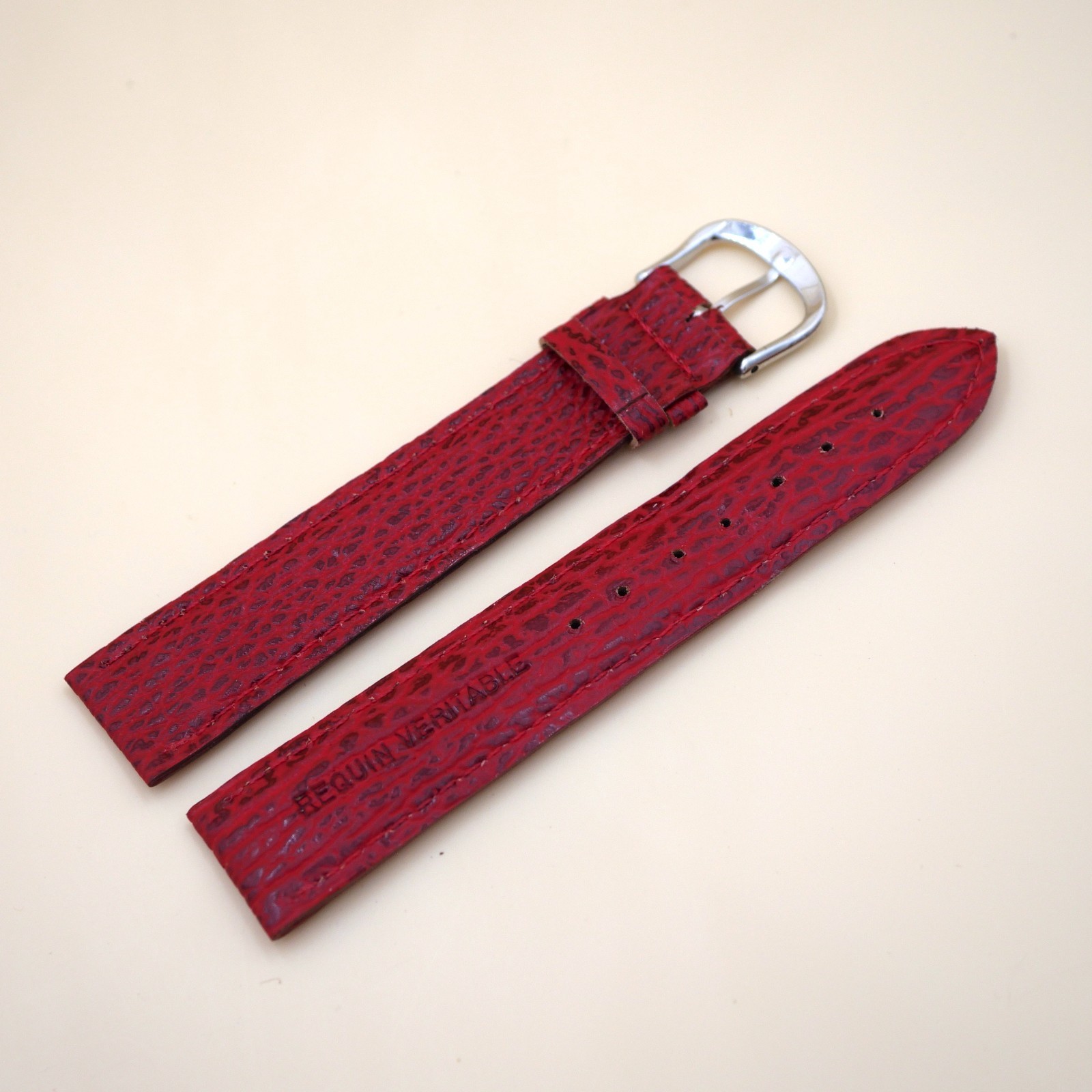 Bracelet en Requin Véritable 20 mm Rouge - Fabriqué en France - Taille XL – Image 2