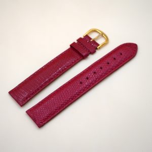 Bracelet en Lézard Véritable 20 mm Rouge - Fabriqué en France - Taille XL