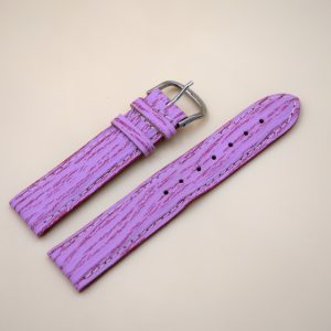 Bracelet en cuir Véritable Étanche 20 mm Violet - Fabriqué en France - XS