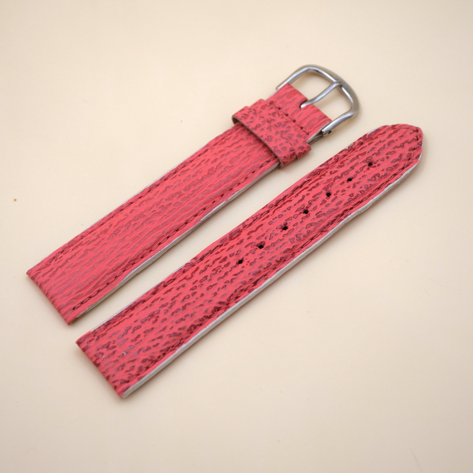 Bracelet en Requin Véritable 20 mm Rose - Fabriqué en France - Taille XL