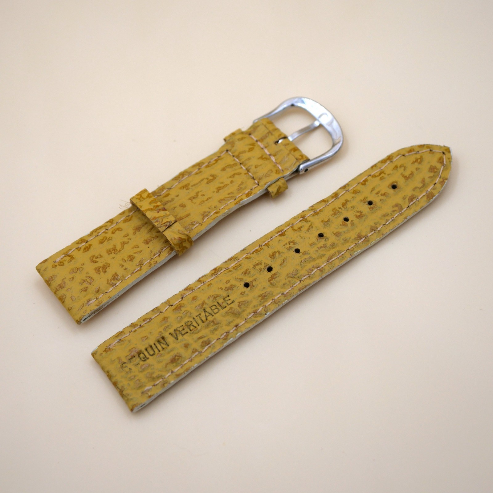 Bracelet en Requin Véritable 20 mm Jaune - Fabriqué en France - Taille XS – Image 2