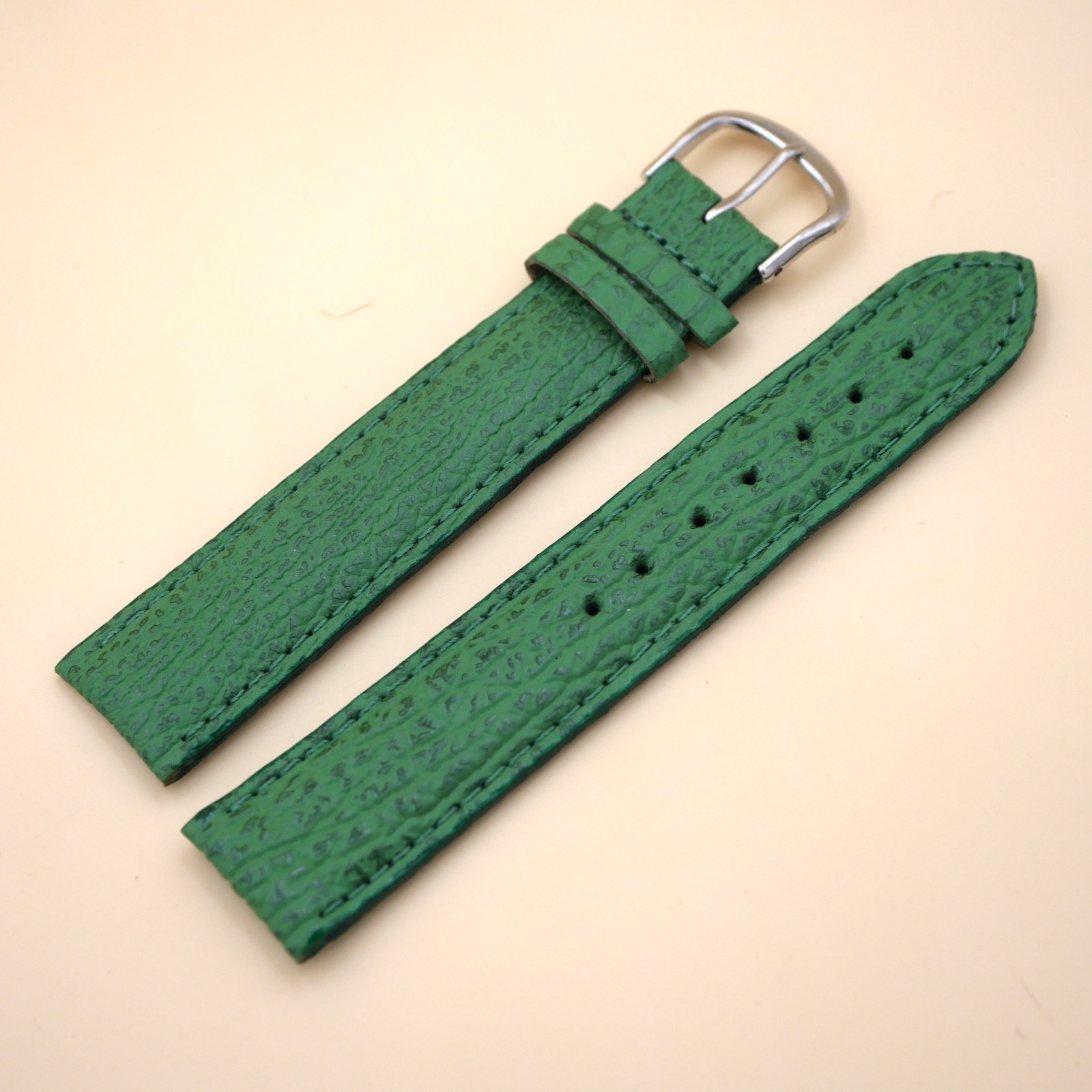Bracelet en Requin Véritable 20 mm Vert - Fabriqué en France - Taille XL