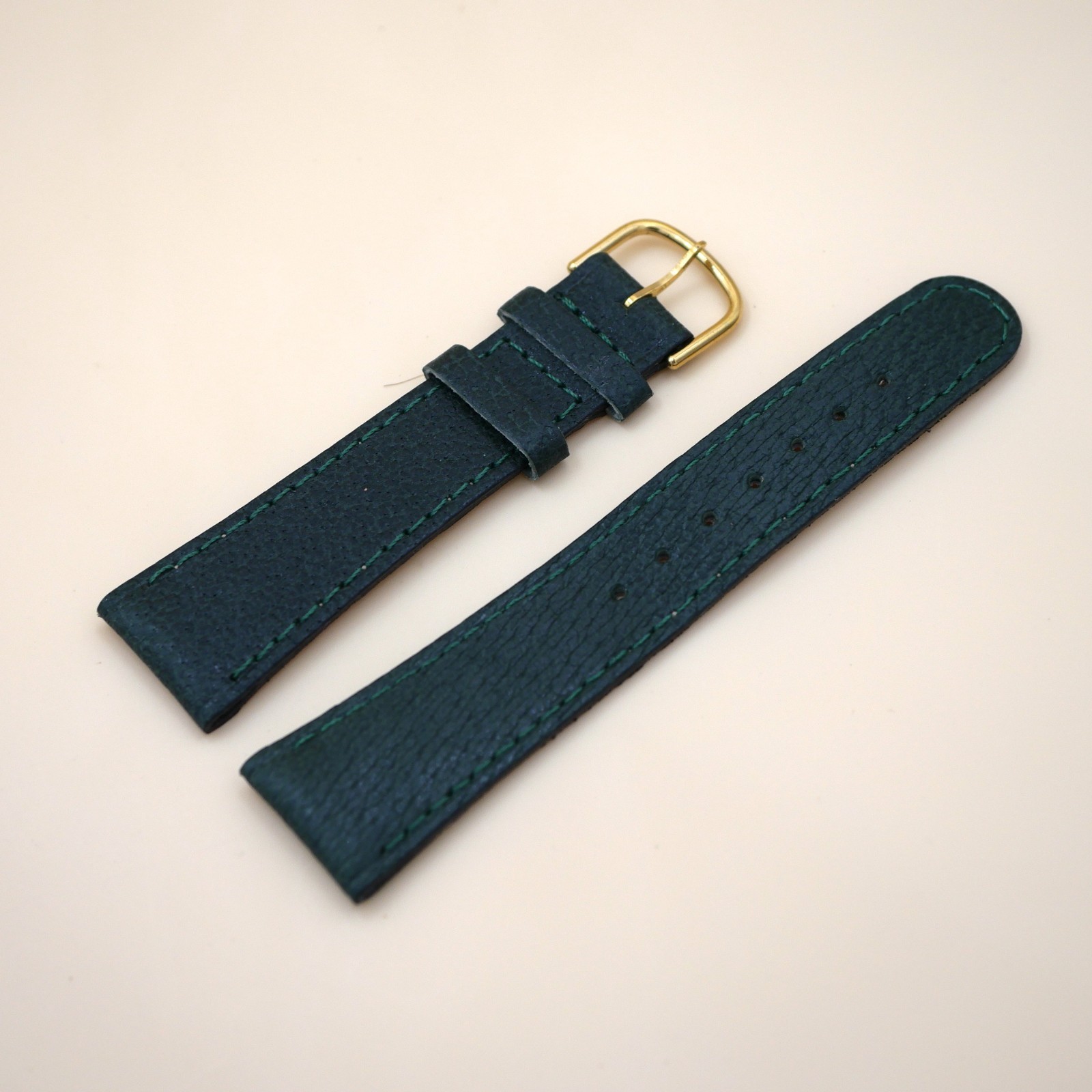 Bracelet en Veau Véritable 20 mm Vert - Fabriqué en France - Taille XS