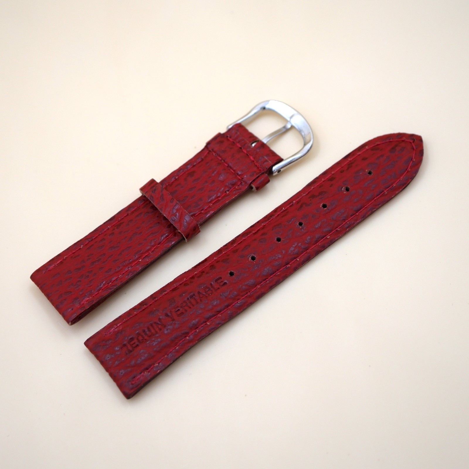 Bracelet en Requin Véritable 20 mm rouge - Fabriqué en France - Taille XS – Image 2