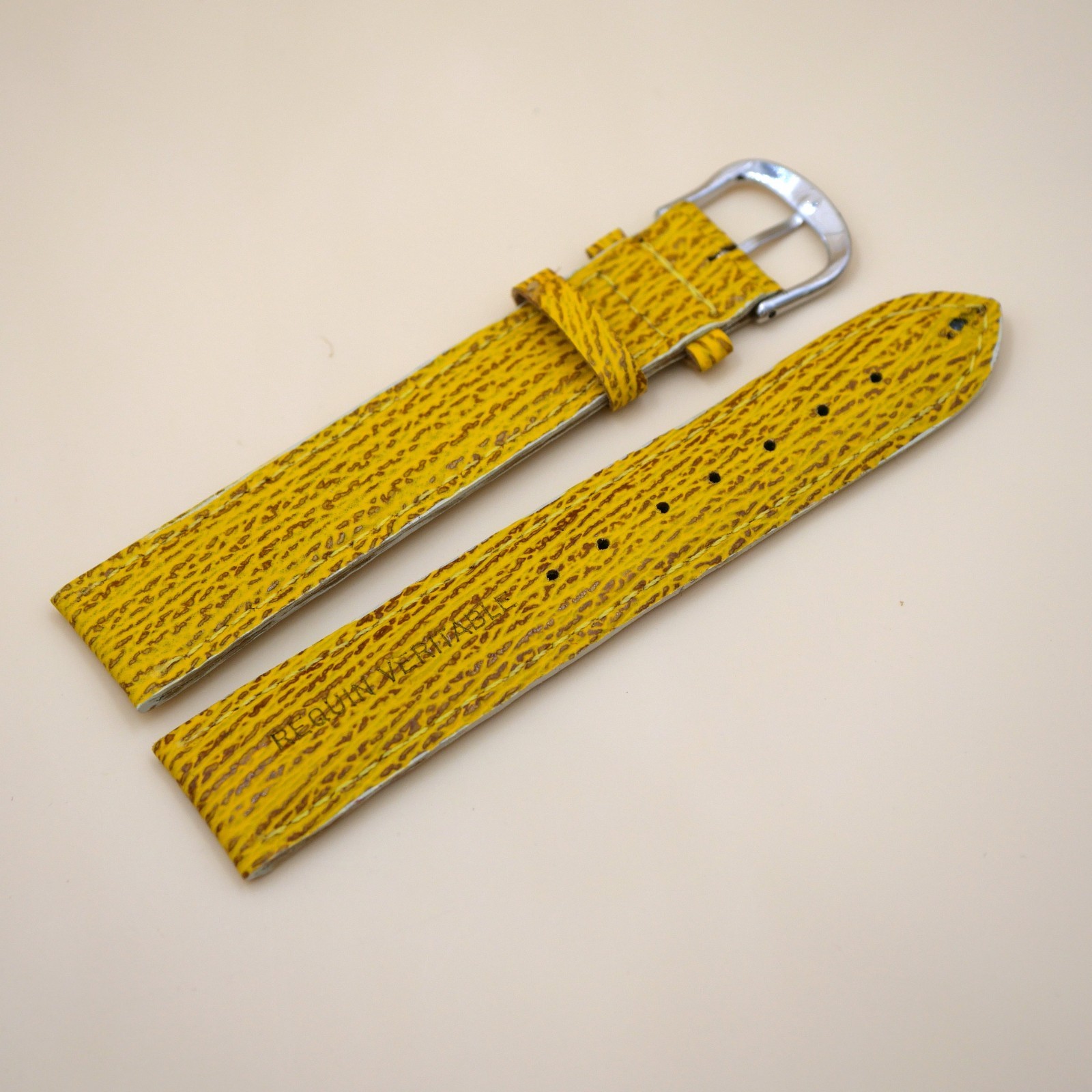 Bracelet en Requin Véritable 20 mm Jaune - Fabriqué en France - Taille XL – Image 2