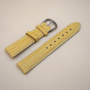 Bracelet en cuir Véritable Étanche 20 mm Jaune - Fabriqué en France - XS (4566)