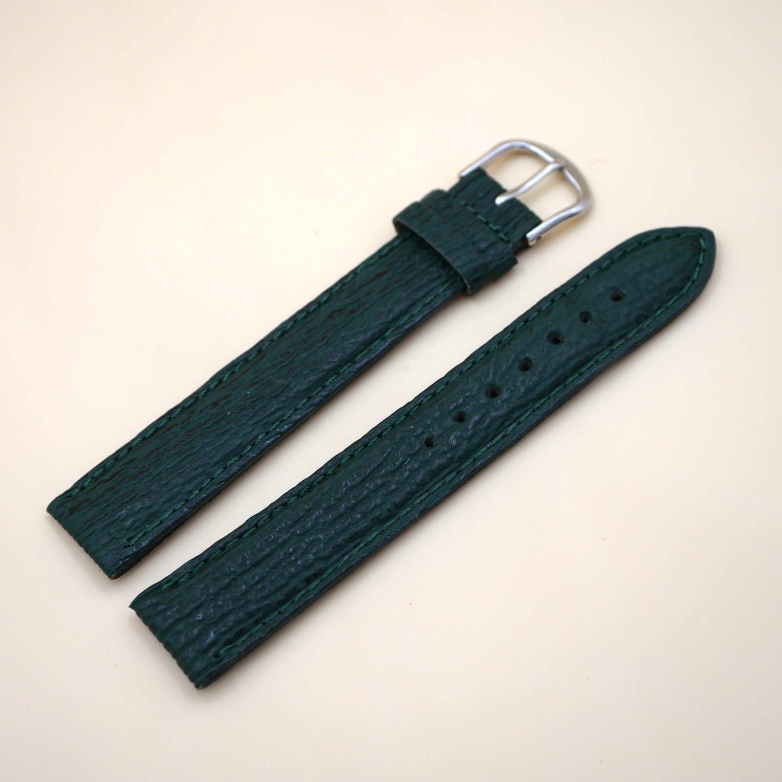 Bracelet en Requin Véritable 20 mm Vert - Fabriqué en France - Taille XL (4572)